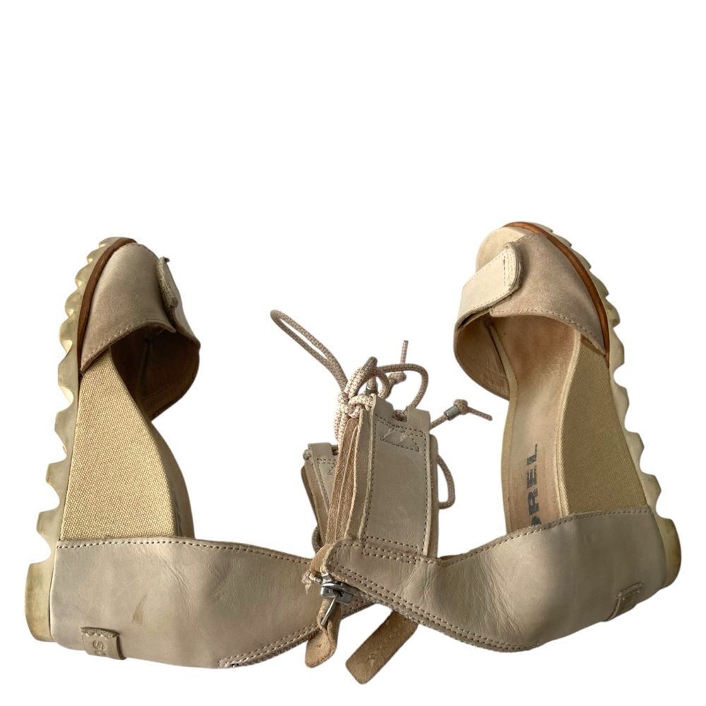 Sorel Joanie Wedge Sandal Ankle Lace with Velcro Strap in Size 8 - Picture 12 of 16